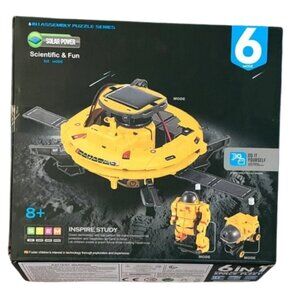 6-in-1 Space Solar Robot Kit Educational Learn Able Creative Yellow Building Set